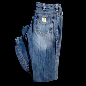 Carhartt Women's Faded Blue Straight Leg Denim Jeans
